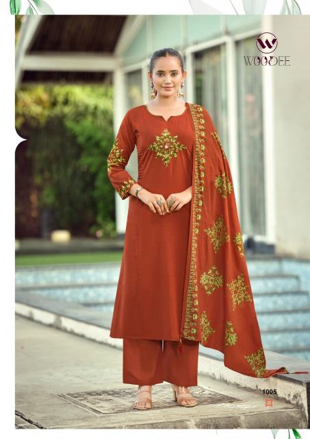 Woodee haseen 3pcs wholesale kurti shop